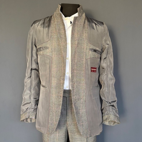 1970s 2 Piece Disco Era Glenn Plaid Suit | Size 37R 30W | Vintage Bellbottom - Picture 12 of 16